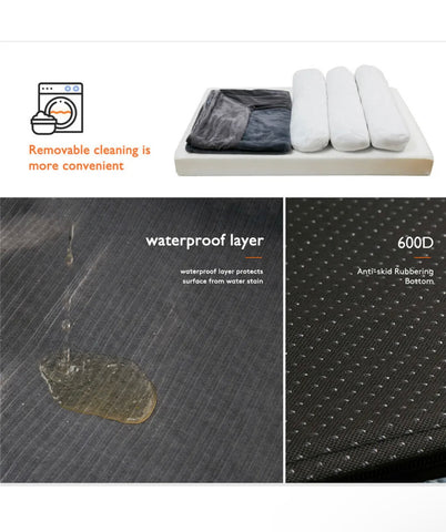 Image of Orthopedic Dog Bed Sofa Waterproof Removable Cover Plush Mat