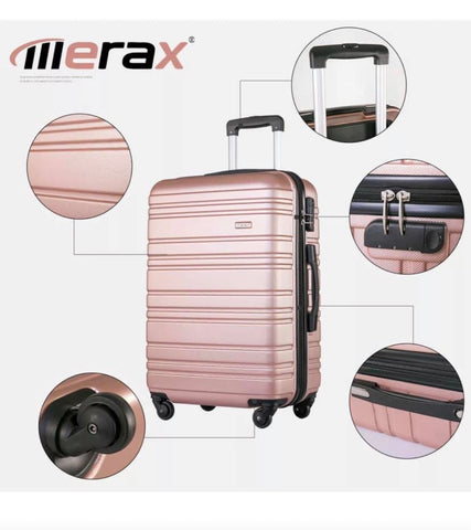 Image of Rose Gold Hard Suitcase Luggage Set of 3 Trolley Case