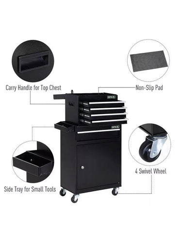 Image of PORTABLE LARGE TOOL CHEST TOP CABINET TOP BOX AND GARAGE STORAGE ROLL CABINET