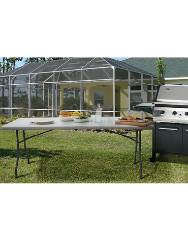 Image of HEAVY DUTY Black / White 1.8M FOLDING TABLE 6FT FOOT CATERING CAMPING MARKET BBQ