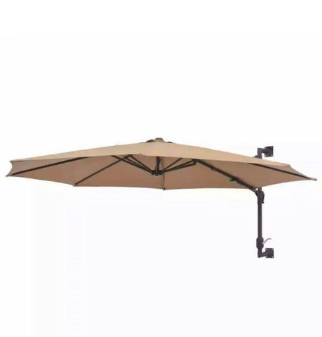Image of Wall Mounted Parasol Outdoor Patio Umbrella Sun Shade 3m 9.8ft