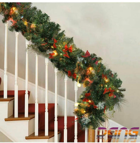Image of Large Luxury Xmas LED Lit Garland Decorated Christmas Decor 9FT
