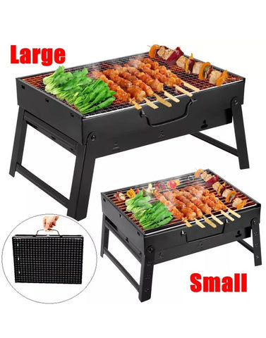 Image of Portable Foldable BBQ Barbecue Charcoal Grill for Outdoor Cooking Camping Hiking Picnics