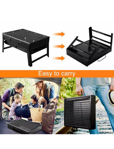 Image of Portable Foldable BBQ Barbecue Charcoal Grill for Outdoor Cooking Camping Hiking Picnics