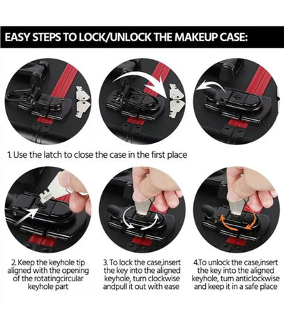 Image of Premium 3 in 1 Makeup Trolley Case Makeup Box