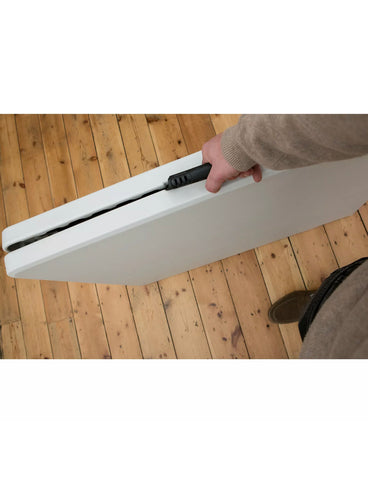 Image of HEAVY DUTY Black / White 1.8M FOLDING TABLE 6FT FOOT CATERING CAMPING MARKET BBQ