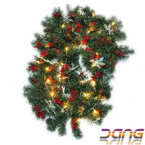 Image of Large Luxury Xmas LED Lit Garland Decorated Christmas Decor 9FT