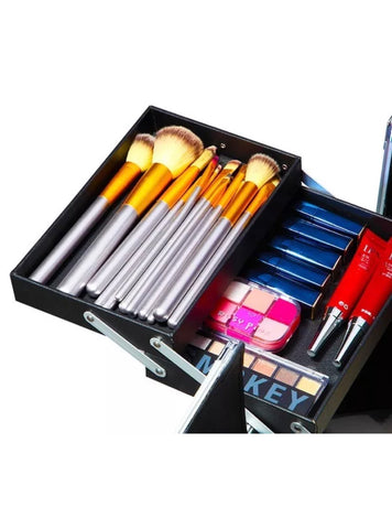 Image of Cosmetic Makeup Beauty Nail Salon Hairdresser Trolley Case Pink or Black