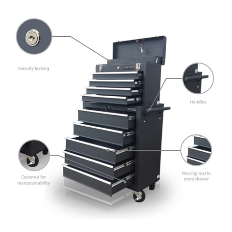 Image of PRO USA HEAVY DUTY 9 DRAWER TOOL CHEST TOOL CABINET