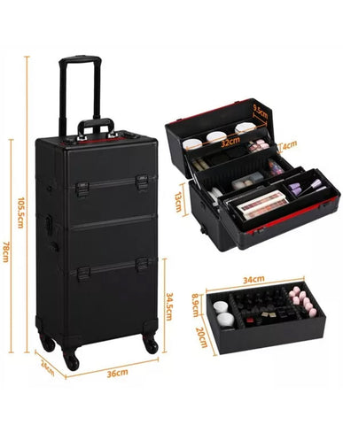 Image of Premium 3 in 1 Makeup Trolley Case Makeup Box