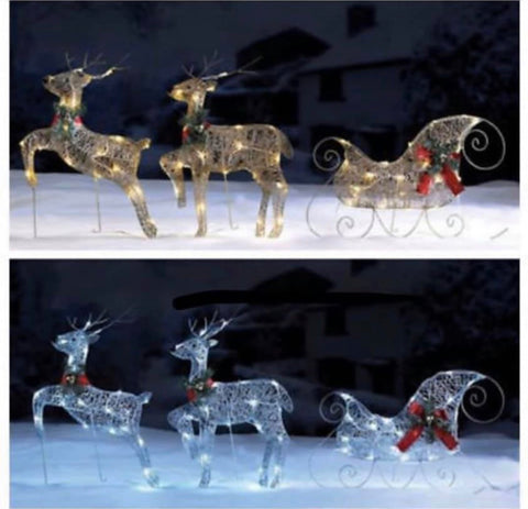 Image of CHRISTMAS REINDEERS & SLEIGH SET
