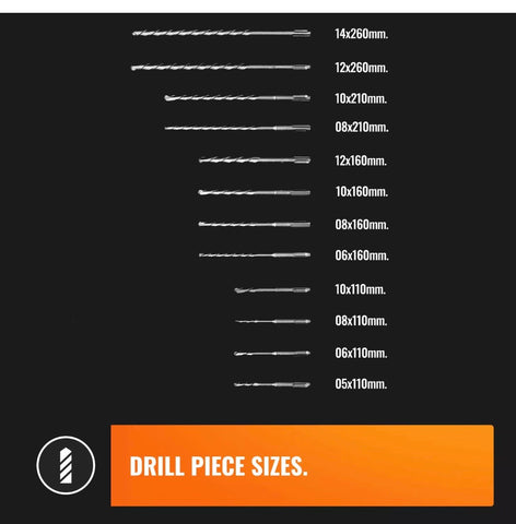 Image of 17 PIECE SDS PLUS DRILL BIT & CHISEL SET