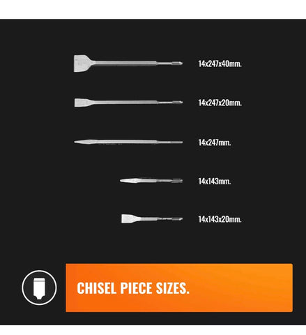 Image of 17 PIECE SDS PLUS DRILL BIT & CHISEL SET