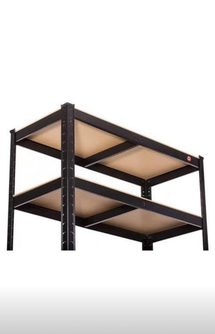 Image of Heavy Duty Black Metal Garage Shelving Racking Unit Storage Rack 180 x 90 x 40cm