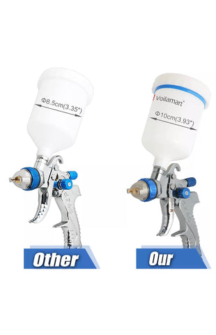 Image of HVLP Spray Gun Kit Gravity Feed Vehicle Car Paint 600CC 1.4MM 1.7MM 2.0MM Nozzle