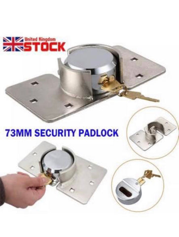 Image of Heavy Duty High Quality Steel Padlock & Hasp x 2 Van Lock Set with 4 keys & bolts