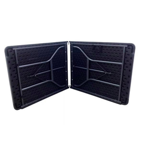 Image of HEAVY DUTY Black / White 1.8M FOLDING TABLE 6FT FOOT CATERING CAMPING MARKET BBQ