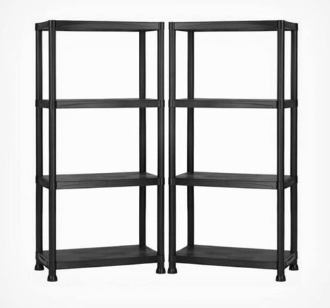 Image of 2 x Shelving Unit with 4 Tier in Black