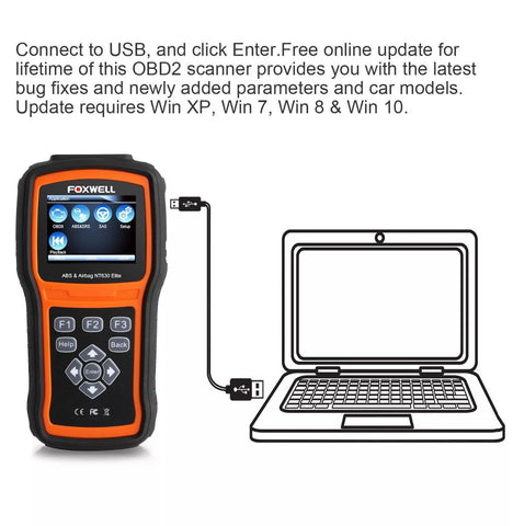 Image of OBD2 OBD 2 ABS Airbag SRS Reset Tool OBD2 Car Code Reader Scanner Diagnostic