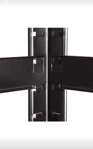 Image of Heavy Duty Black Metal Garage Shelving Racking Unit Storage Rack 180 x 90 x 40cm