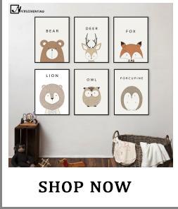 Image of Rabbit Fox Bear Animal Nursery Posters and Prints Wall Art Canvas Painting Decorative Picture Nordic Style Kids Decoration - Free Productz