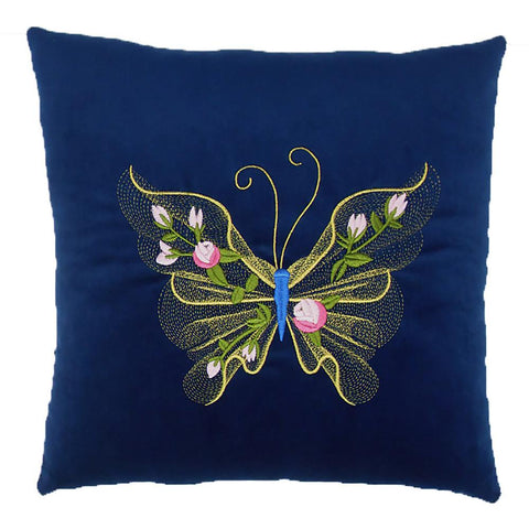 Image of Creative Home Butterfly Pillow - Blue