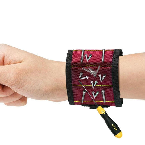 Image of Magnetic Wristband with Strong Magnets for Holding Screws, Nails, Screwdrivers