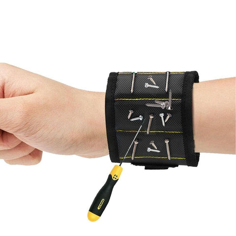 Image of Magnetic Wristband with Strong Magnets for Holding Screws, Nails, Screwdrivers