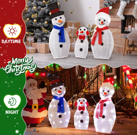 Image of Set of 3 Christmas Snowman LED