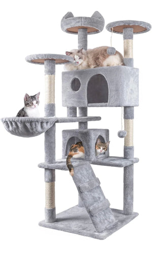 Large Cat Tree Tower Scratching Post 151cm- GREY