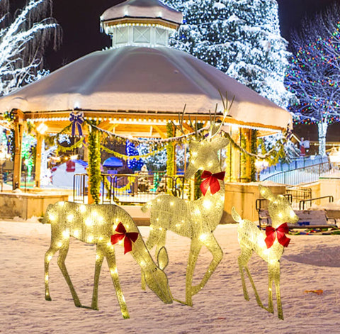 Image of Christmas Decoration Reindeer Family Set Of 3