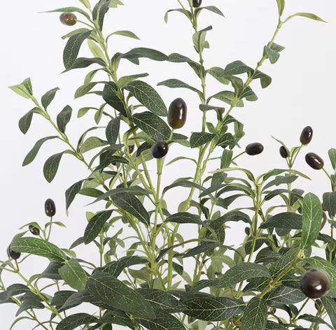 Image of 6FT Artificial Faux Olive Tree with Realistic Leaves Olive Fruits Natural Trunk