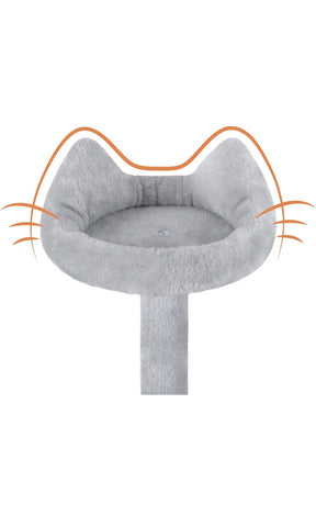 Image of Large Cat Tree Tower Scratching Post 151cm- GREY