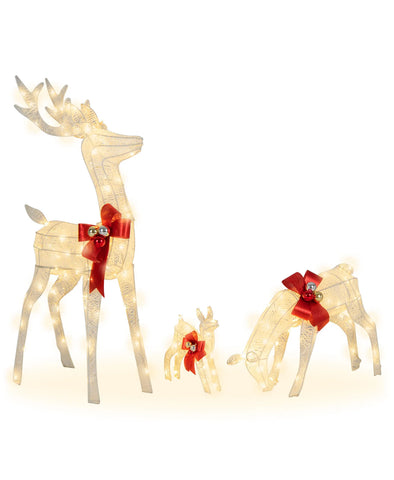 Image of Large Set of 3 LED Christmas Reindeer Family