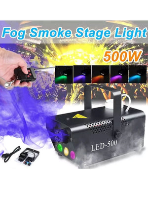 500W Party Smoke Machine with RGB LED Light Wireless Remote DJ Disco Fog Machine