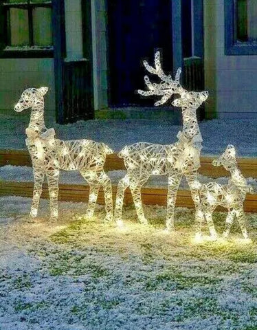 Image of Set of 3 LED Reindeer Family