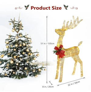 Christmas Reindeer Light Up Decoration Warm White LED Garden 130cm Large