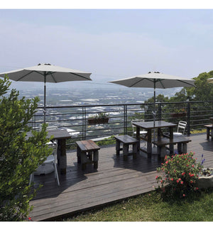 Garden Parasol Tilt Sunshade Umbrella Aluminium 2.5/2.7/3M