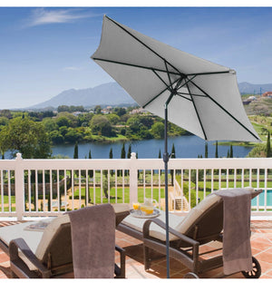 Garden Parasol Tilt Sunshade Umbrella Aluminium 2.5/2.7/3M