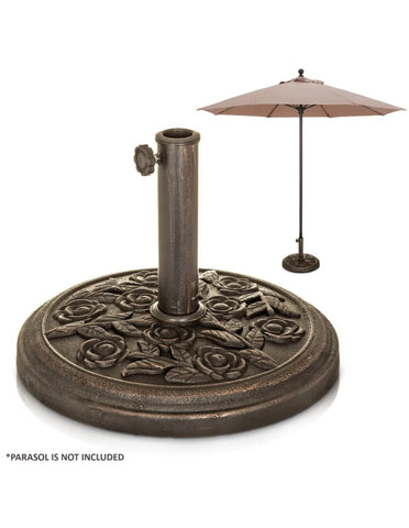 Image of Outdoor Garden Parasol Base Stand Cast Iron Effect