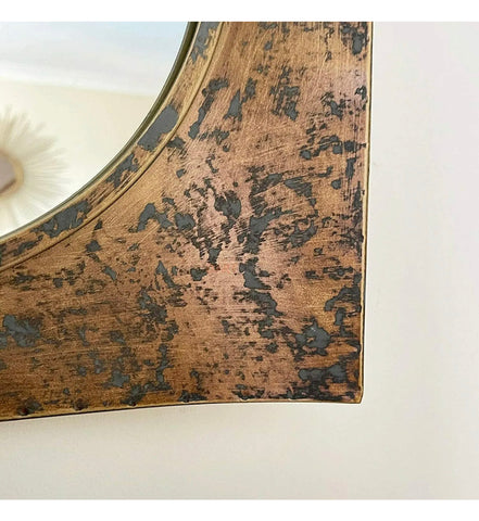 Image of Industrial Gold Curve Wall Mirror