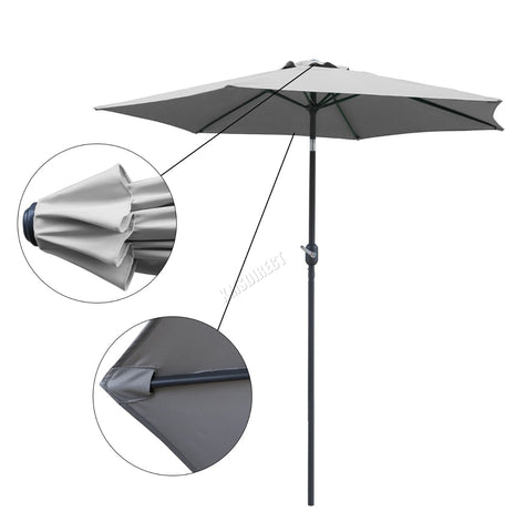 Image of Garden Parasol Tilt Sunshade Umbrella Aluminium 2.5/2.7/3M