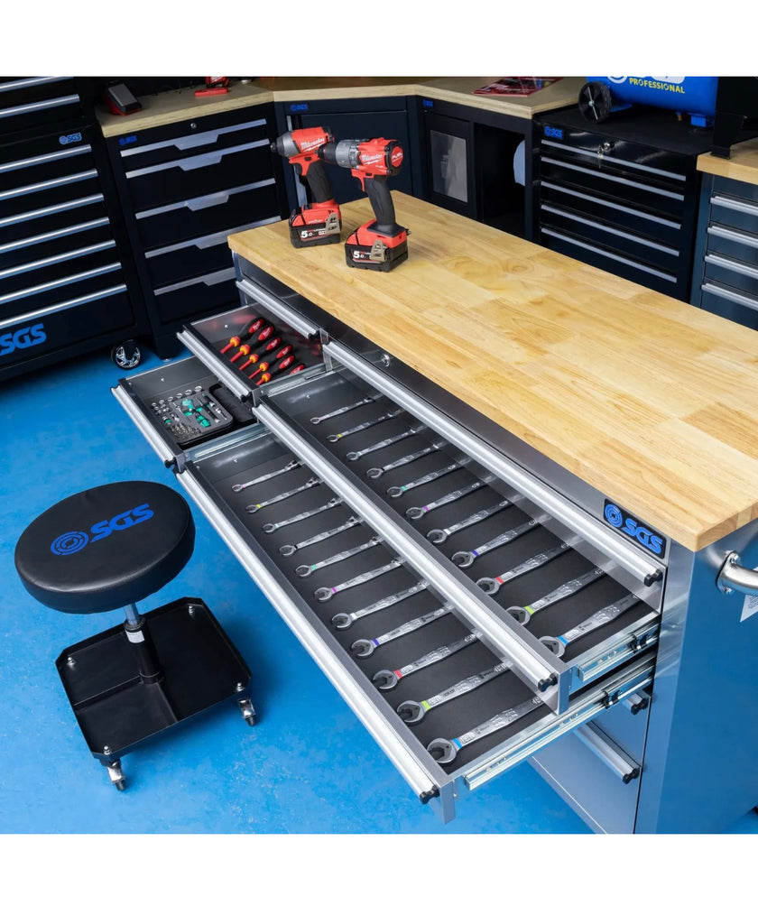Deluxe 55in Stainless Steel 10 Drawer Work Bench Tool Box Chest Cabine ...