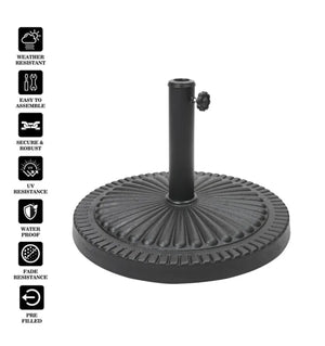 14KG Garden Parasol Base Resin Cast Iron Effect Outdoor Umbrella Stand Holder