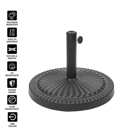 Image of 14KG Garden Parasol Base Resin Cast Iron Effect Outdoor Umbrella Stand Holder