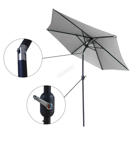 Image of Garden Parasol Tilt Sunshade Umbrella Aluminium 2.5/2.7/3M