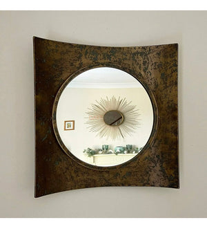 Industrial Gold Curve Wall Mirror