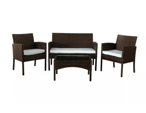 Rattan 4 Piece Set chairs sofa Table Garden Furniture