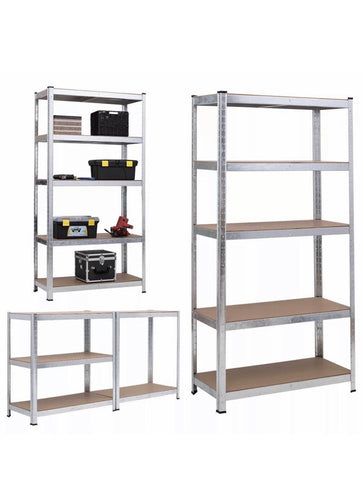 Image of Galvanised 5 Tier Shelving Unit Racking Garage Heavy Duty Shelf