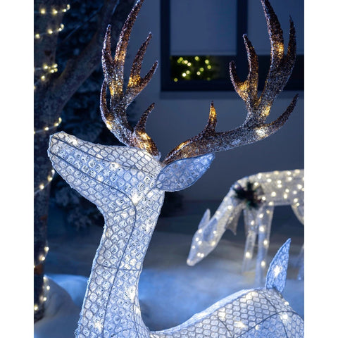 Image of Christmas Luxury LED Reindeer Family Decoration, 160 Warm White LED Lights, 3D
